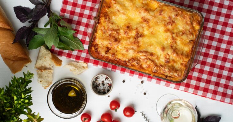 Lasaña de pollo y verduras con bechamel ligera (versión saludable)